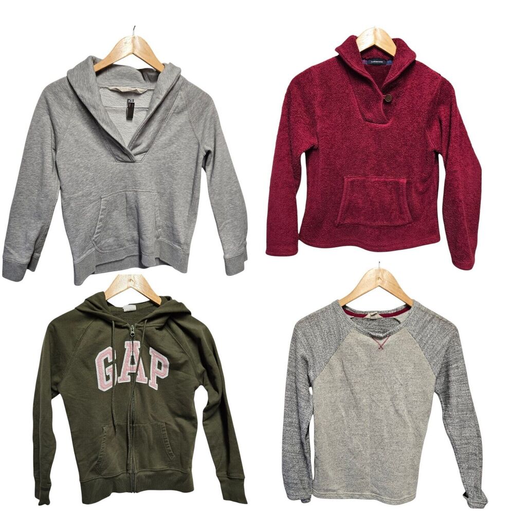 4 Lands' End Kids J Crew Gap Girls Shirt Fleece Sweater Pullover Hoodie XS 10/12
